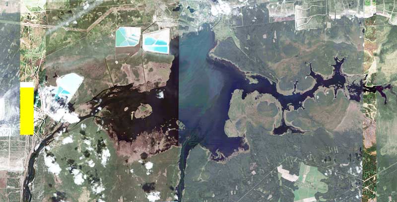 Спутниковый снимок Нарвского водохранилища